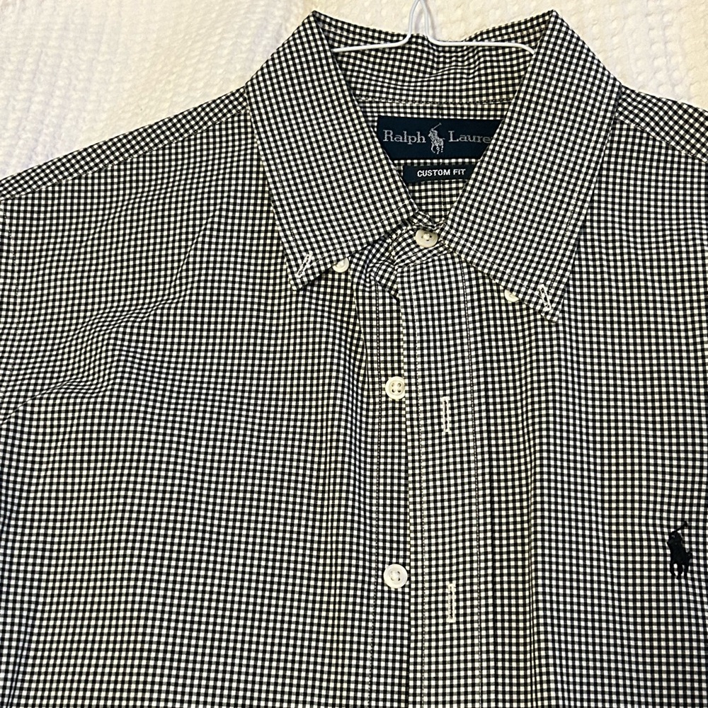 Ralph Lauren Black and White Checkered Men's Shirt